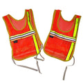 Kids Safety Vest High Visibility Orange Mesh Reflective Tie Closure Set of 2