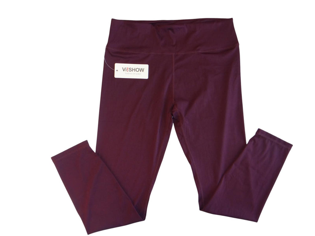 VISHOW Women's Burgundy Leggings - XL