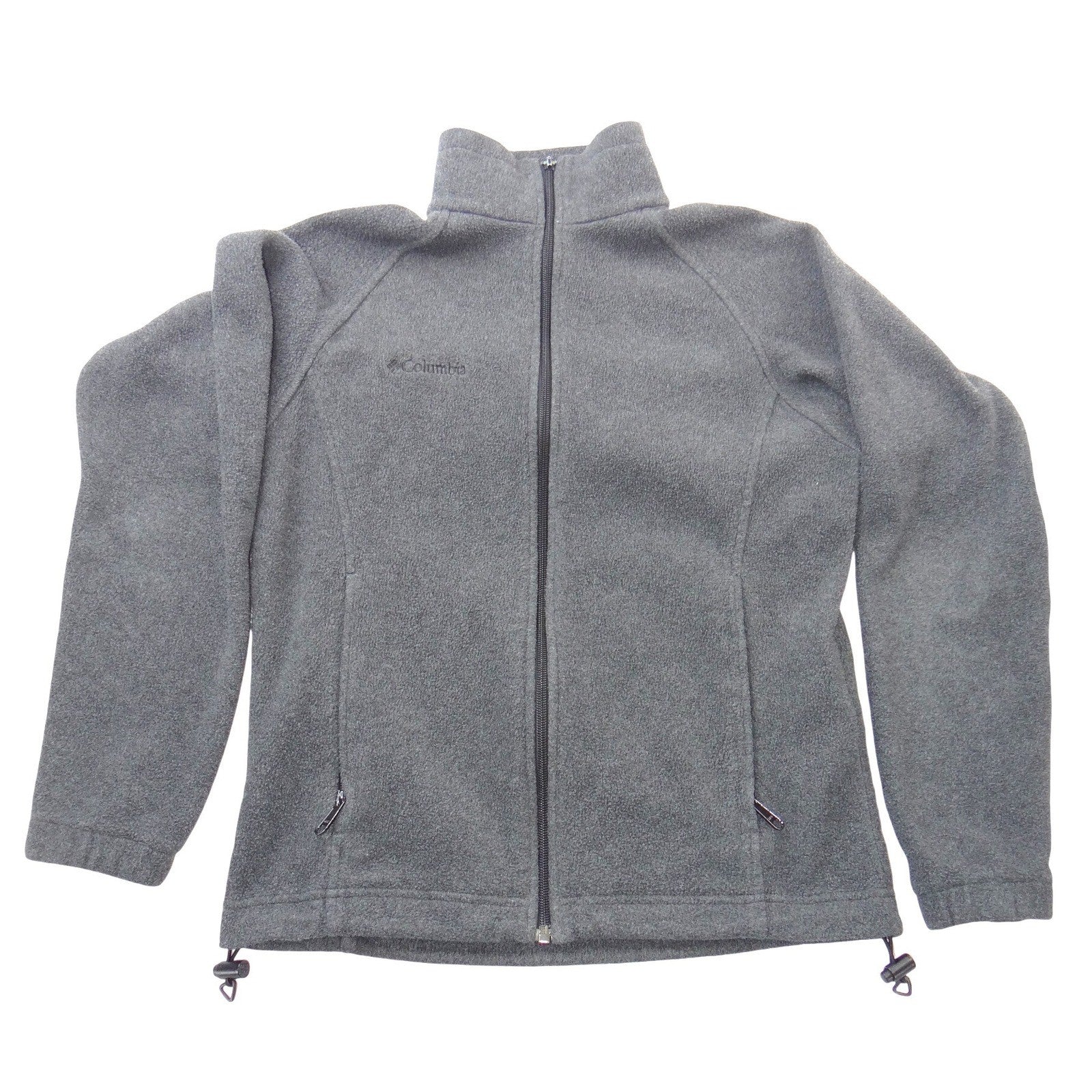 Columbia Mens Gray Full Zip Fleece Jacket High Neck Outdoor Layer Size M