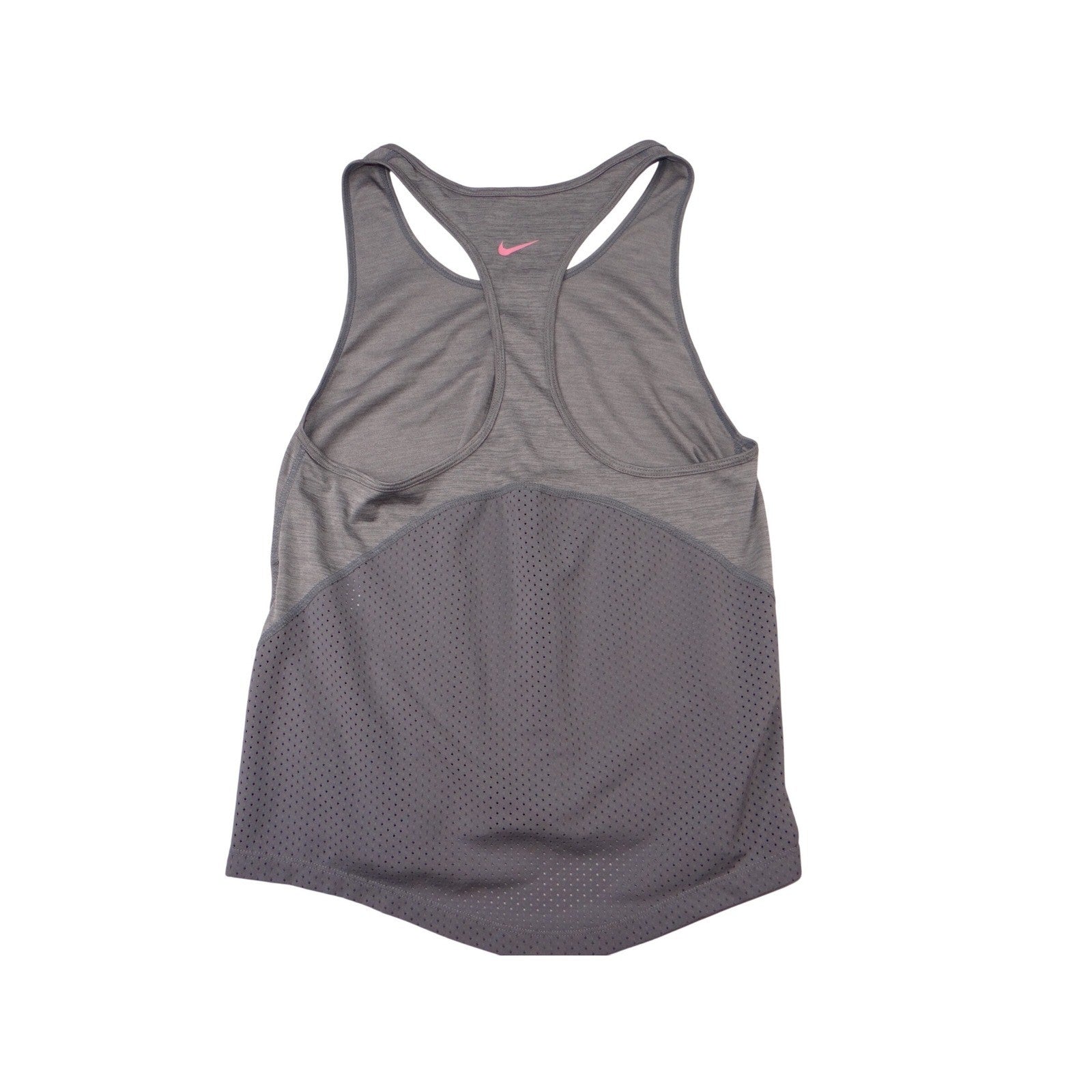 Nike Dri Fit Racerback Tank Top Gray Pink Stripes Athletic Workout Size S