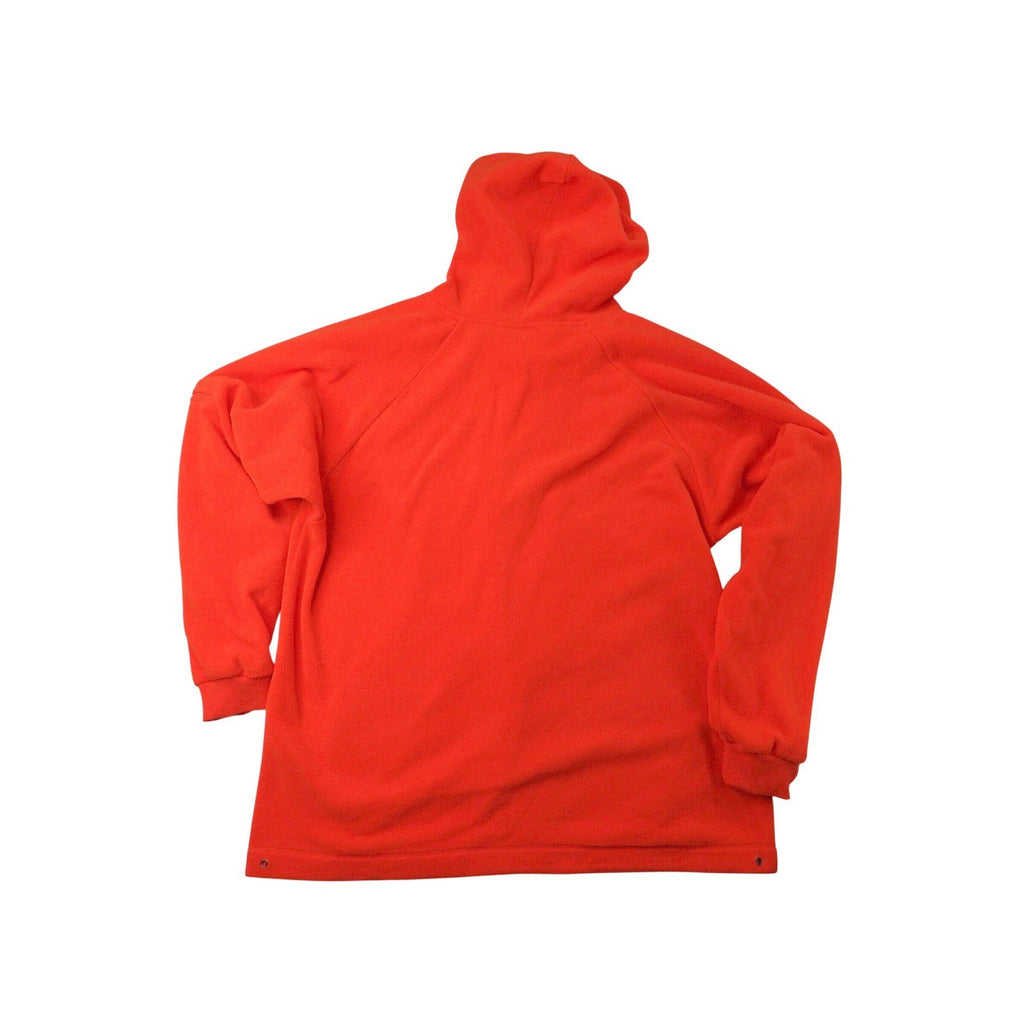 Blaze Orange Fleece Zip Up Hoodie Jacket Long Sleeve Pockets