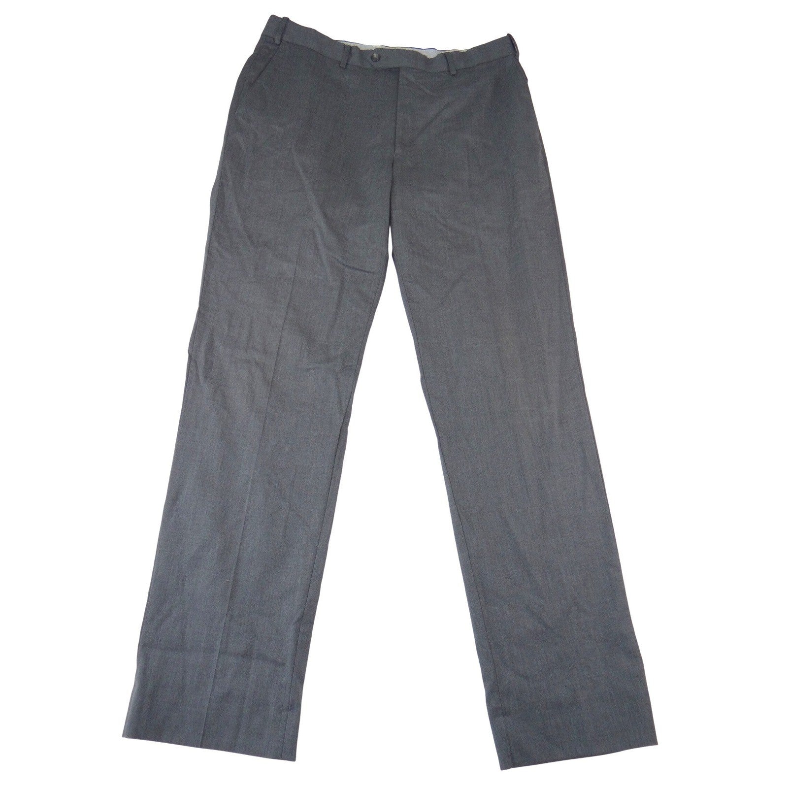 Hart Schaffner Marx Mens Charcoal Gray Flat Front Dress Pants Trousers 36R