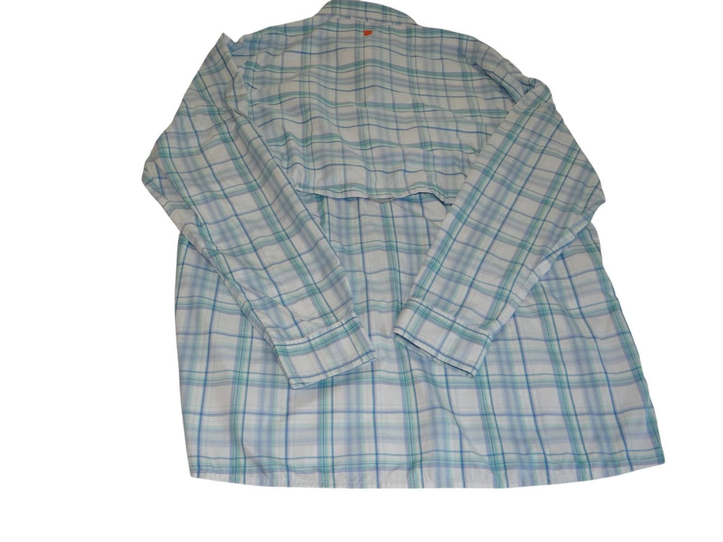 Field & Stream Men's Plaid Long Sleeve Shirt - Blue & Green