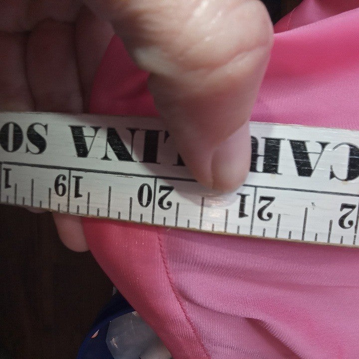 Vintage Princess Lingerie Pink Satin Nightgown Pearl Buttons Sheer Trim Size L