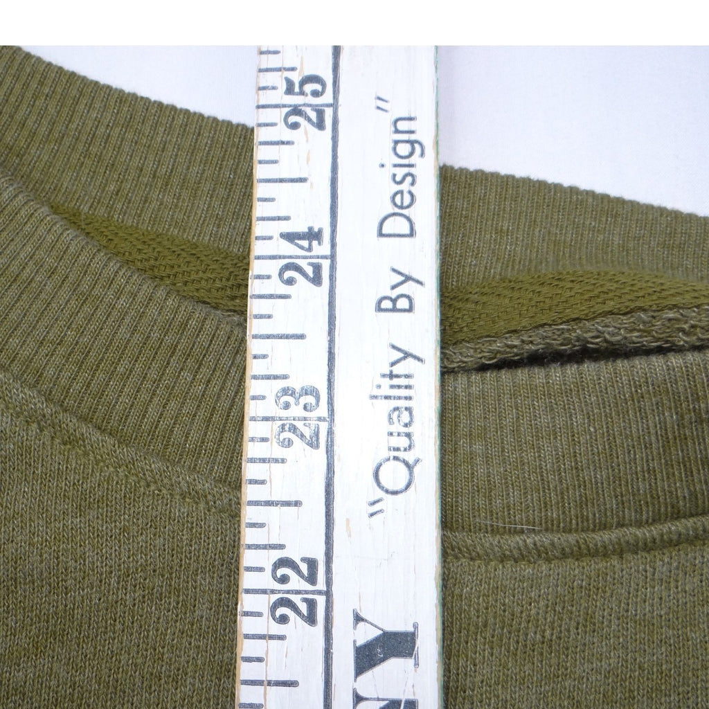 Time and Tru Womens XL Olive Green Heathered Crew Neck Sweatshirt High Low Hem