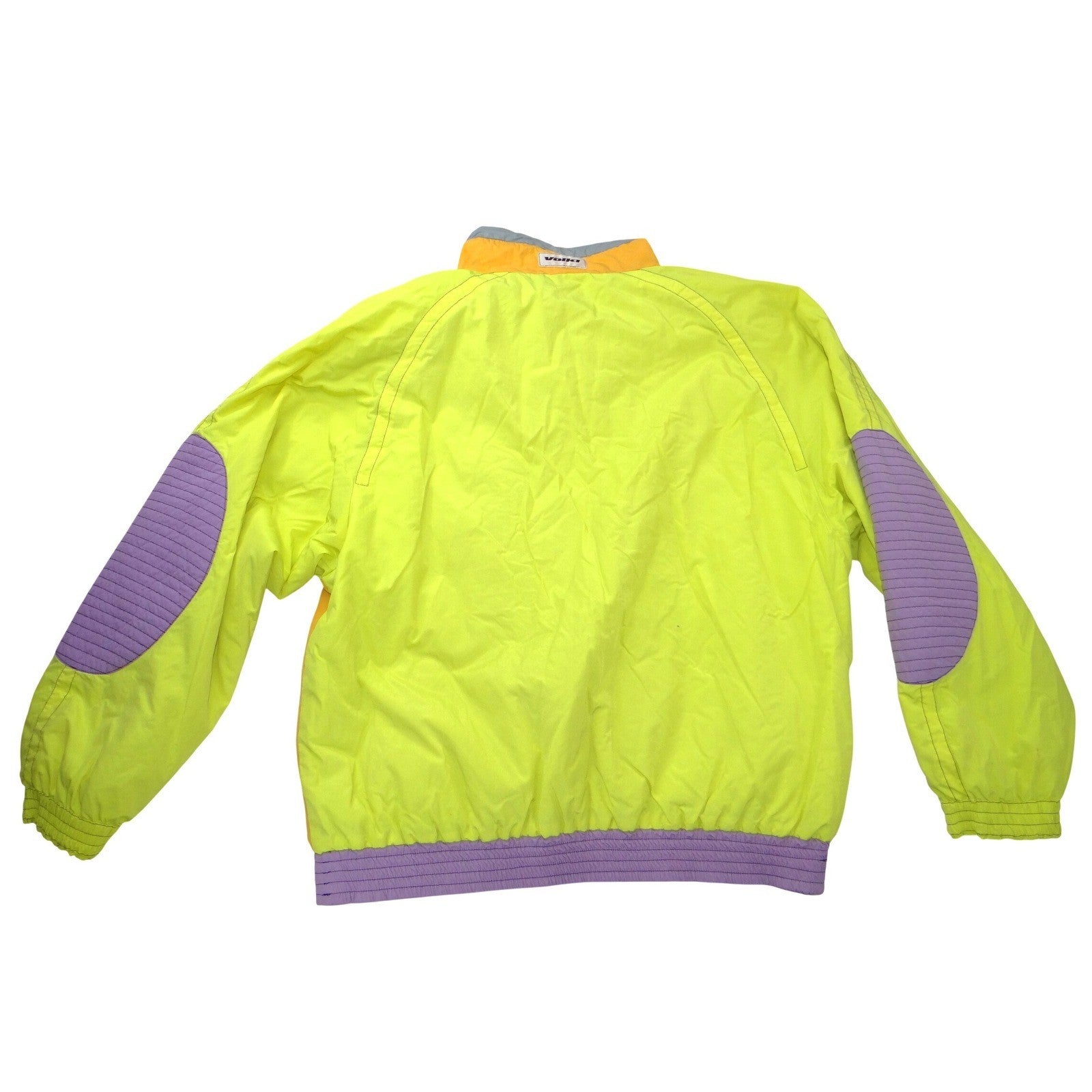 Vintage Volkl Mens Neon Colorblock Windbreaker Pullover Jacket Large 90s Retro
