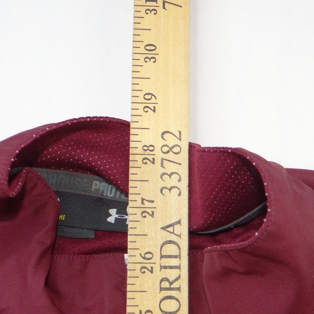 Under Armour Mens XL Maroon Full Zip Track Jacket Mesh Lined Burgundy Mock Neck