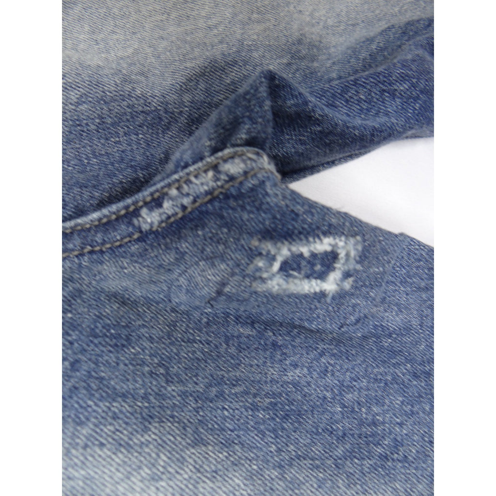 Marc Jacobs Men's Distressed Blue Denim Jeans Button Fly Straight Leg Size 36