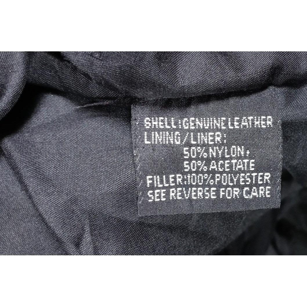 Vintage Men's Black Genuine Leather Motorcycle Jacket Belted MADE IN USA