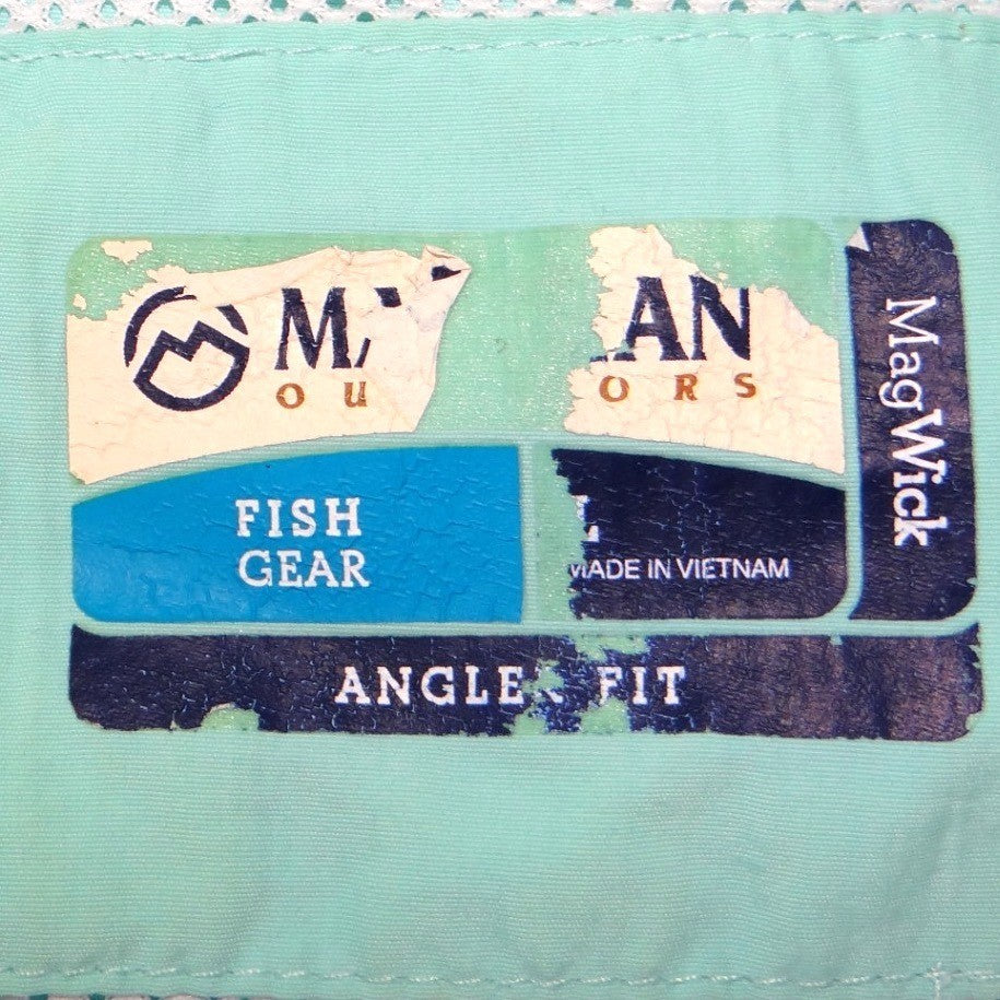Vintage Magellan Outdoors Mens Teal Short Sleeve Button Up Fishing Shirt Large