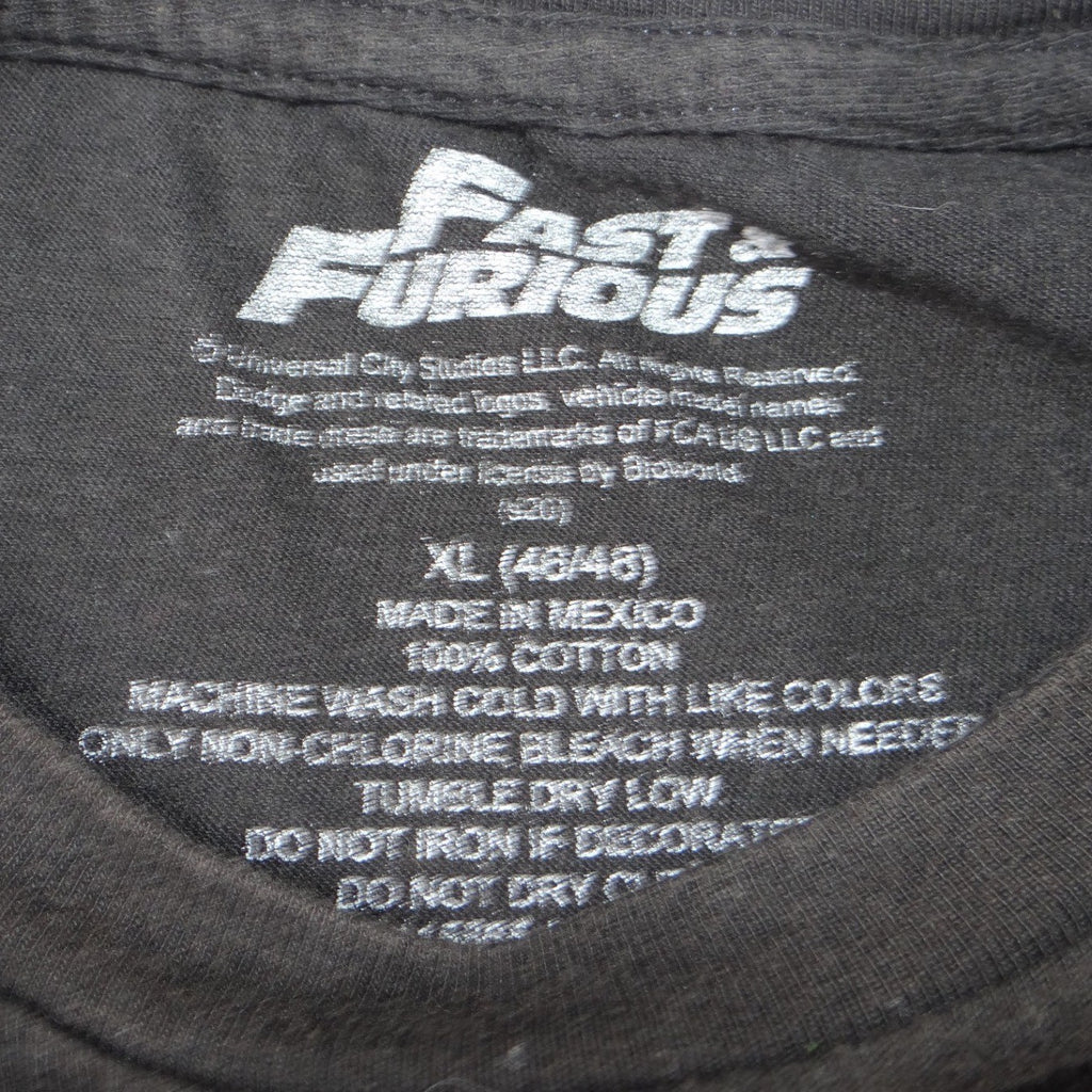 Fast & Furious Mens XL Black 1970 Dodge Charger Graphic T-Shirt Short Sleeve
