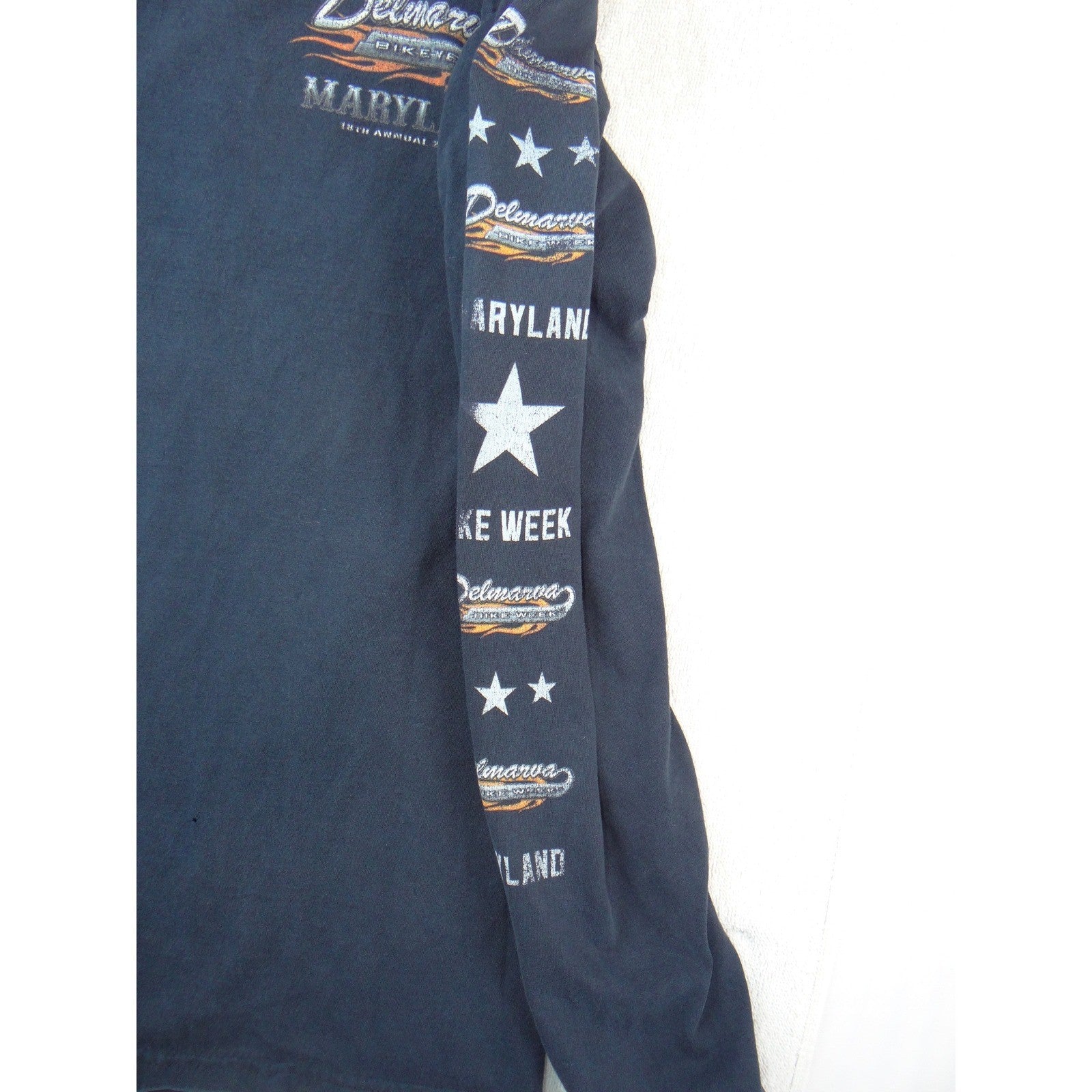 Fruit of the Loom Delmarva Bike Week 2018 Long Sleeve Shirt Mens Medium