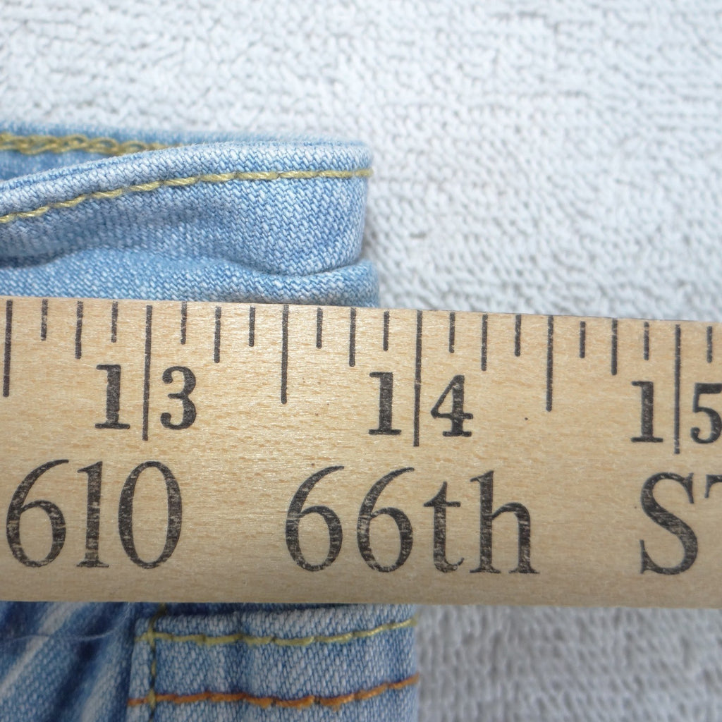 Indigo Rein Light Wash Distressed Cuffed Denim Shorts Blue Size 3 Low Rise