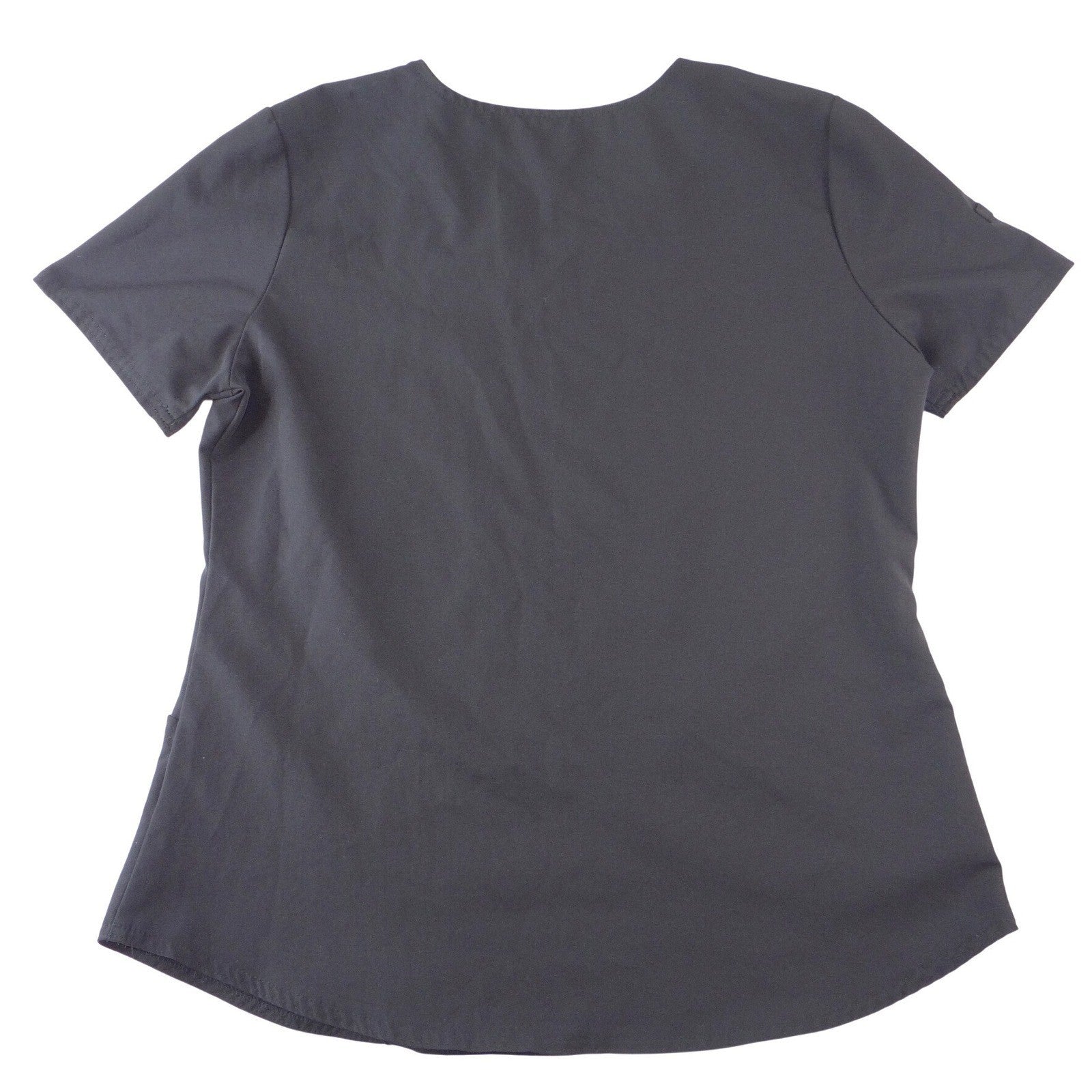 ScrubStar Womens Black V-Neck Short Sleeve Scrub Top Pockets Size Medium