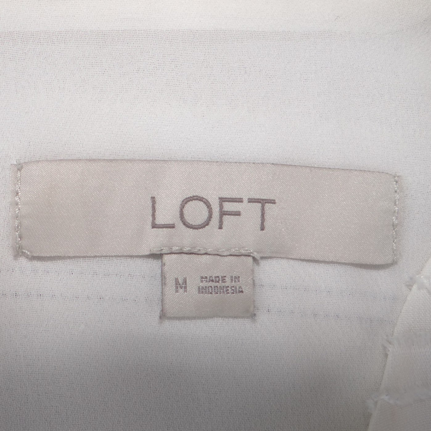 Loft Womens White Striped Long Sleeve Tie Cuff Blouse Top Size M