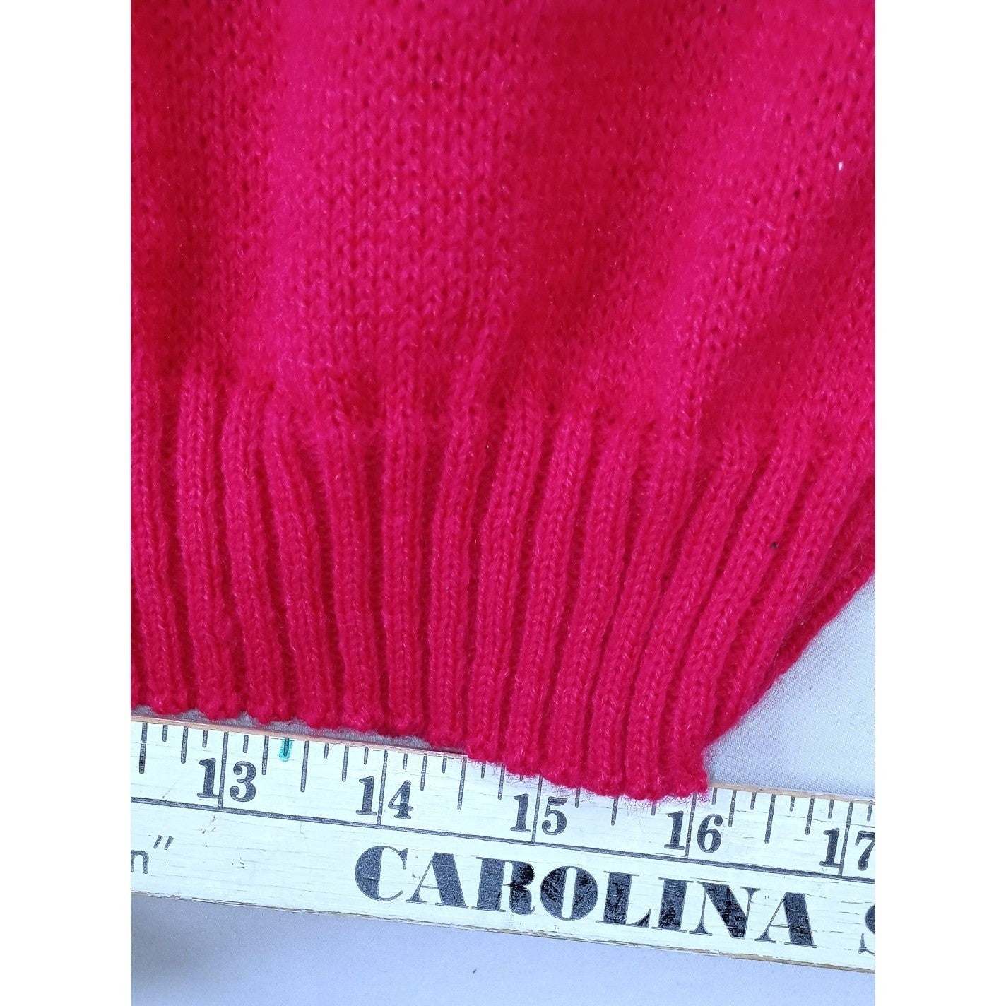 Vintage Justin Allen Women's Bright Pink Over-Sized Knit Sweater Made in USA