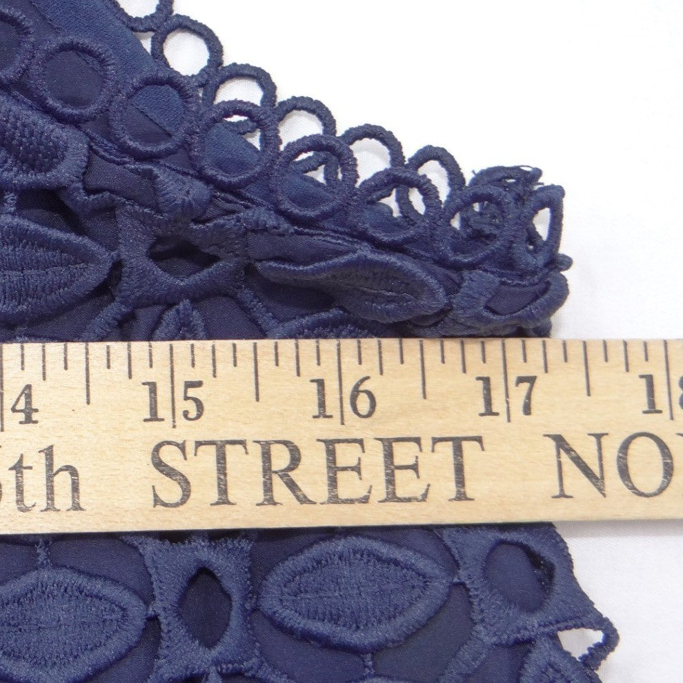 NWT-Skies Are Blue Navy Blue Geometric Eyelet Lace Tank Top Camisole Small