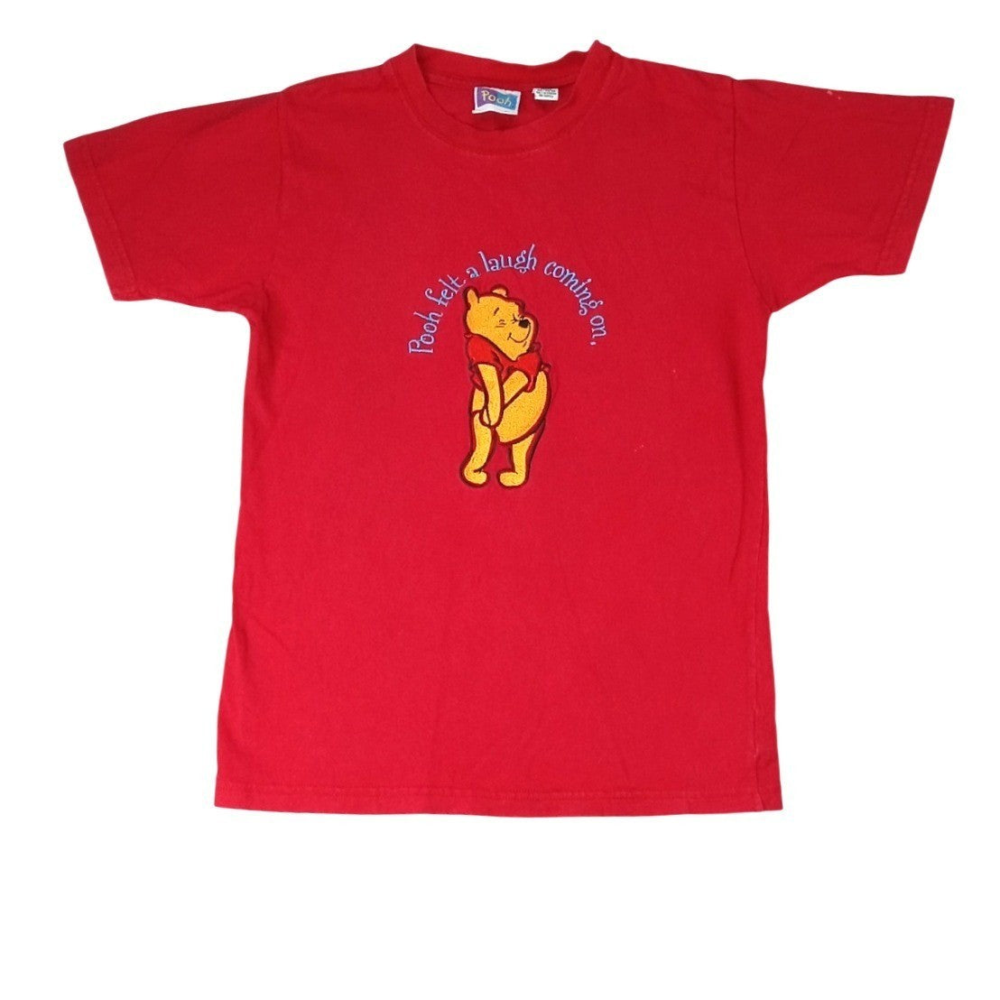 Pooh Felt a Laugh Coming On Red Graphic T Shirt Size S
