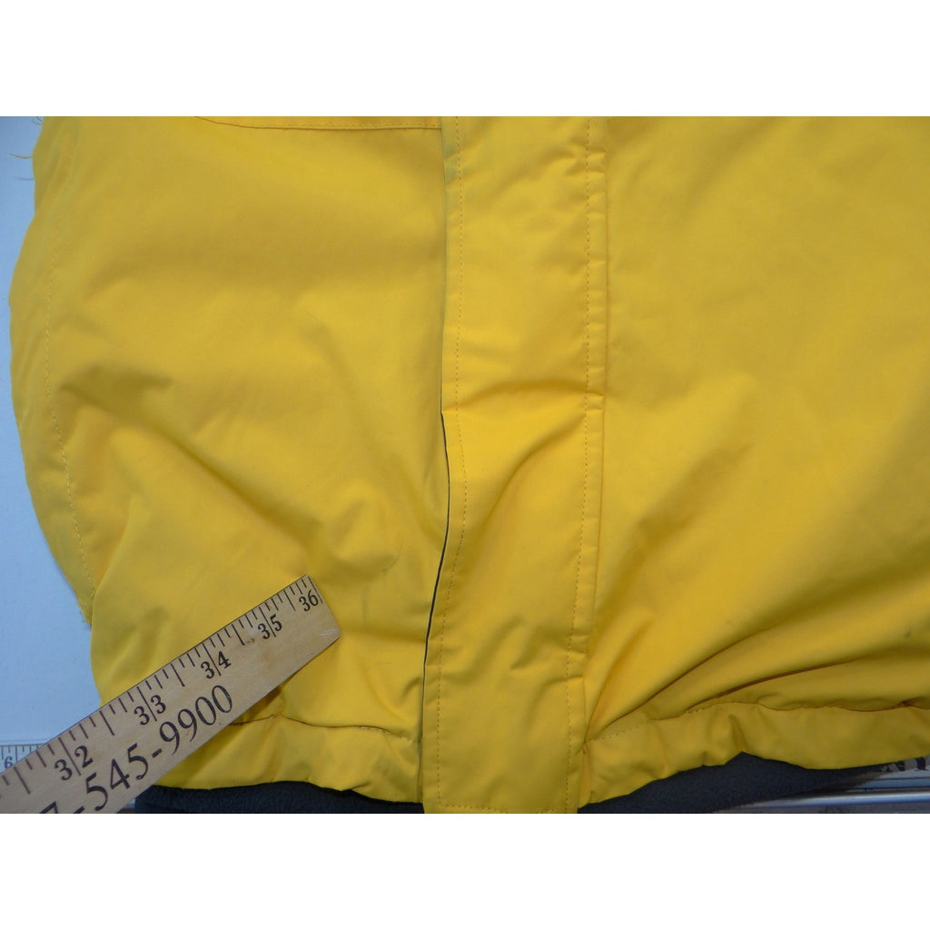 Free Country FCXtreme Mens Yellow Grey Hooded Ski Jacket Fleece Lined Small