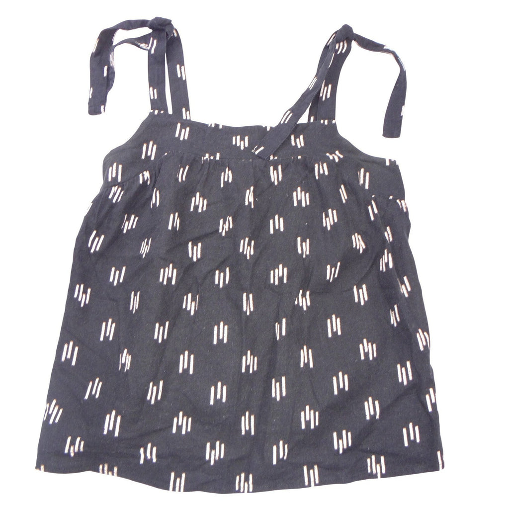 Sonoma Goods For Life Womens Medium Tie Shoulder Dash Print Camisole Top Black