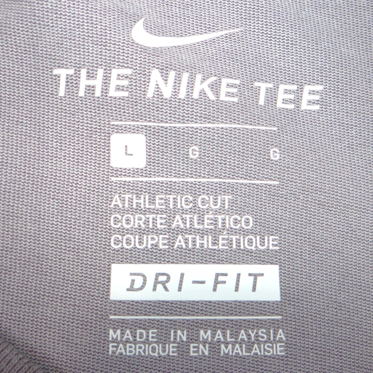 Nike Dri-FIT Mens Long Sleeve Training Shirt Grey Athletic Cut Large