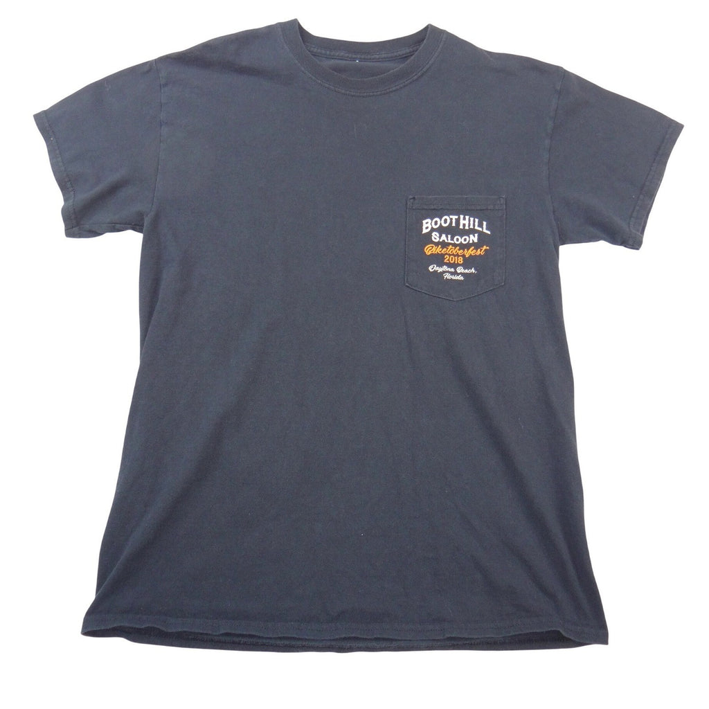 Boot Hill Saloon Biketoberfest 2018 Daytona Beach Black Pocket T-Shirt Mens M