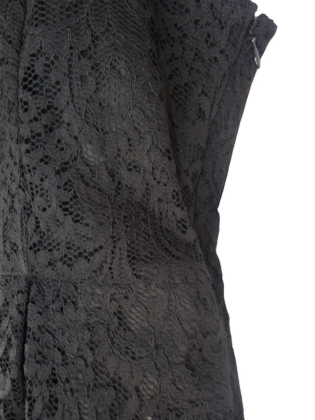 Express Black Lace Fit and Flare Dress with Front Zipper
